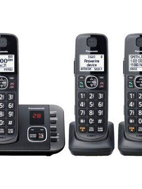 Panasonic 3-Handset Expandable Cordless Phone System with Digital Ans